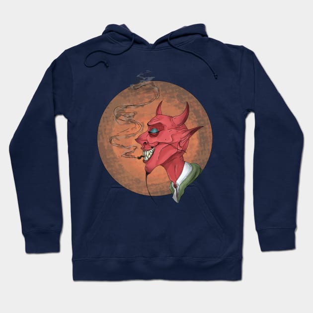 Devil face smoking cigarette Hoodie by Mimigshep